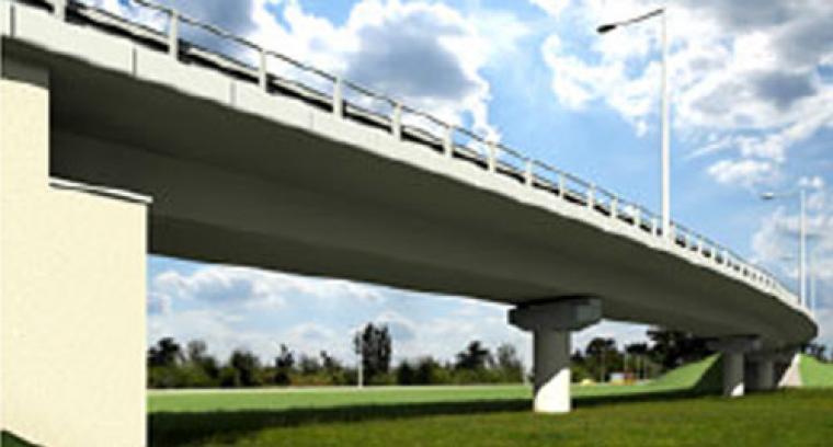 Road viaduct on internal ring road in Wroclaw